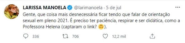 Atriz Larissa Manoela nega ser lésbica