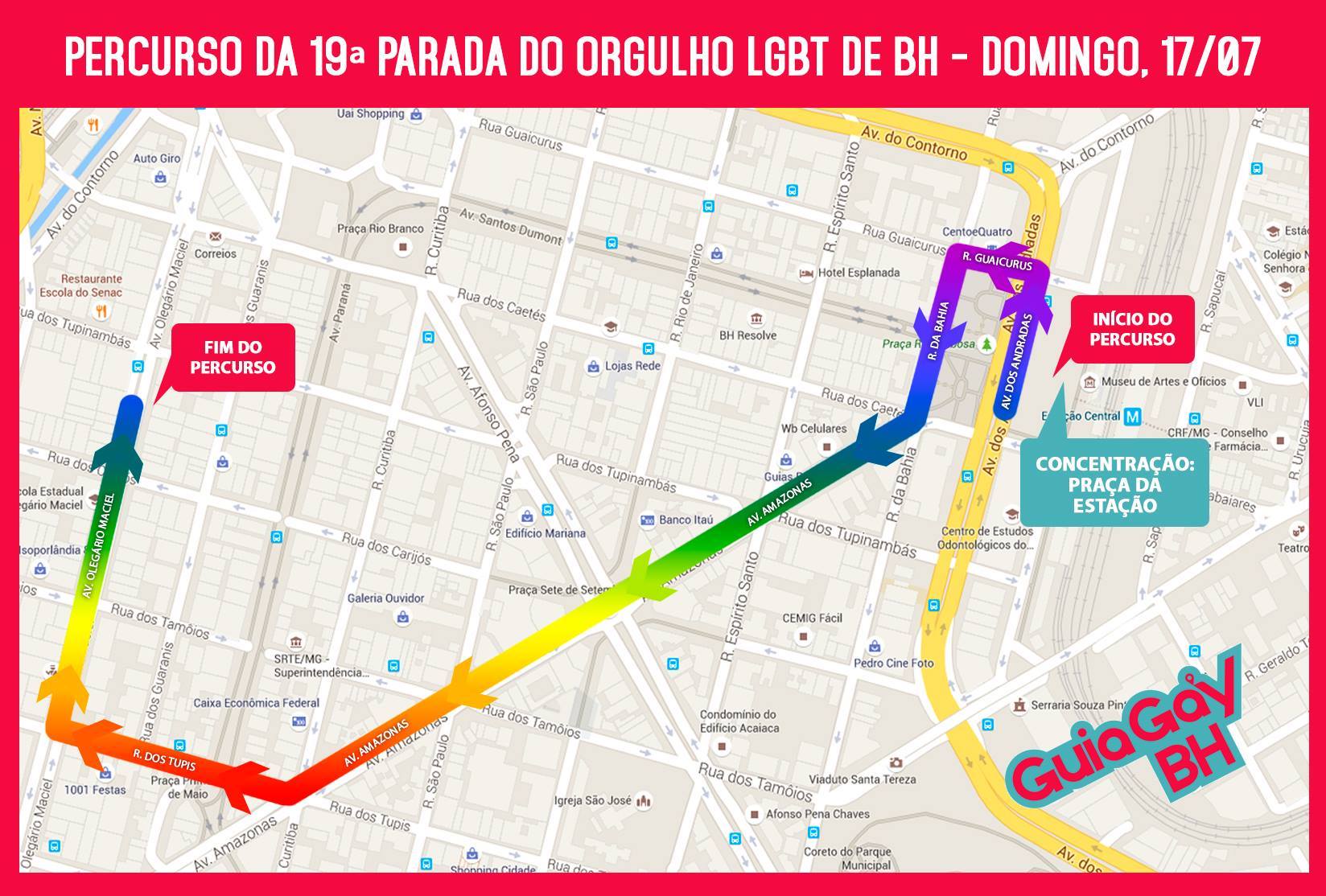 Conheça O Novo Trajeto Da 19ª Parada Do Orgulho Lgbt De Bh Guia Gay Bh